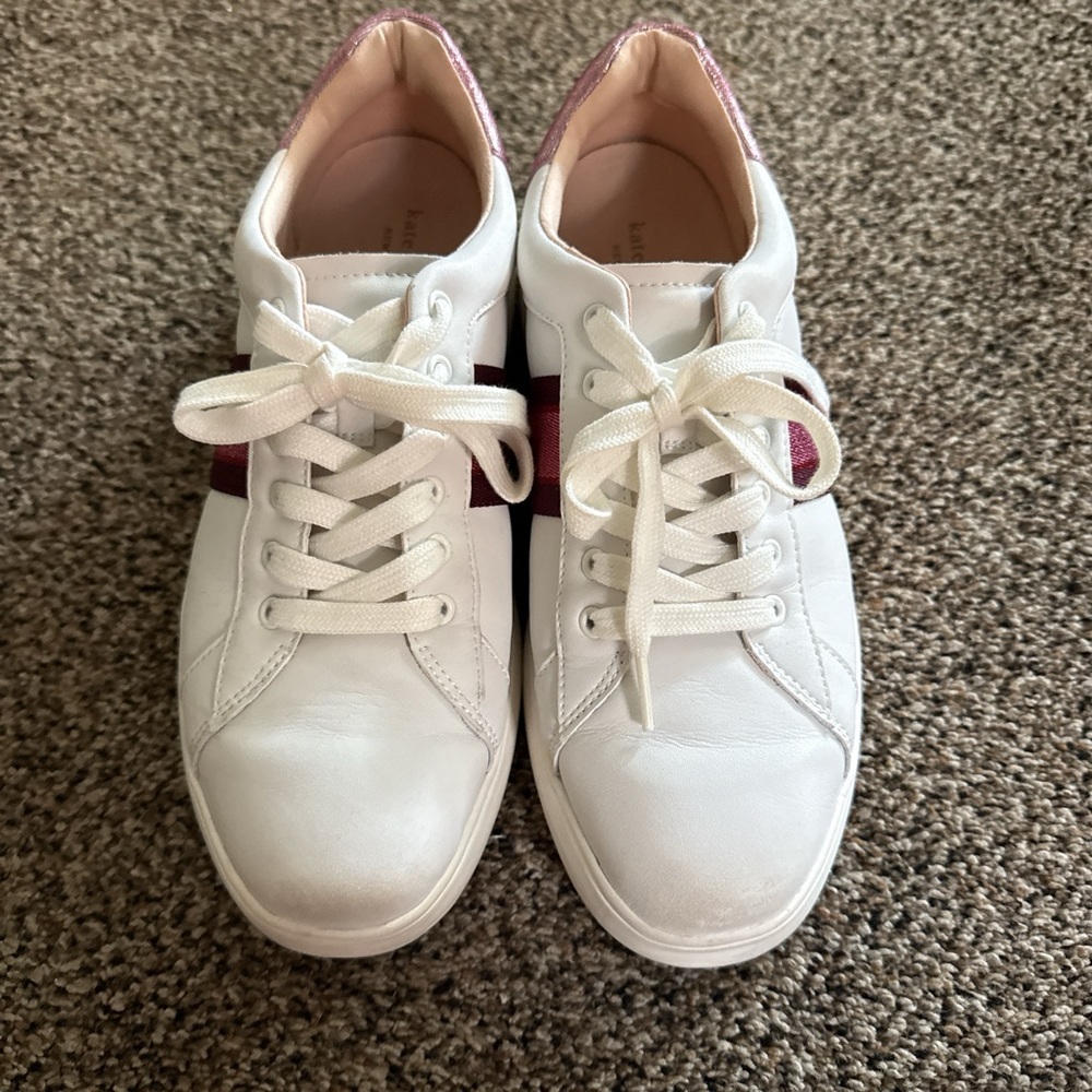 Kate Spade White and Pink Sneakers
